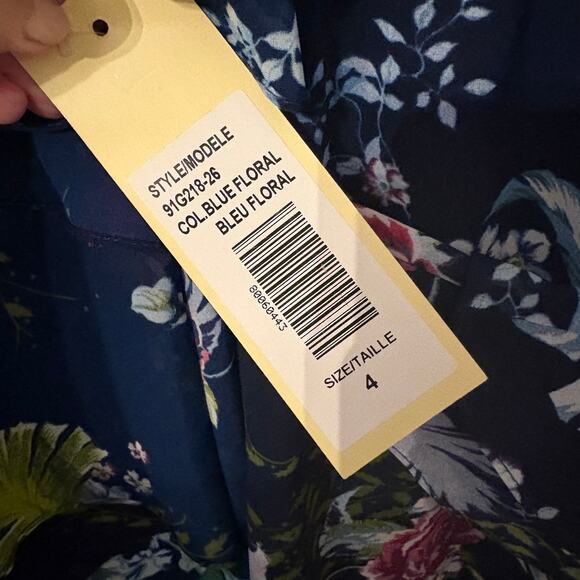 Mikael Aghal  Womens NEW Navy Floral Midi Length Dress 4 - Picture 6 of 8